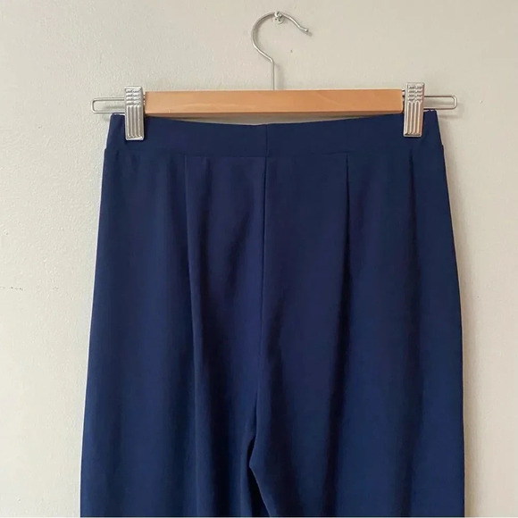 Leith Navy High Rise Cropped Pants XXS Pull On Pleated Front Workwear Chic - Picture 6 of 9